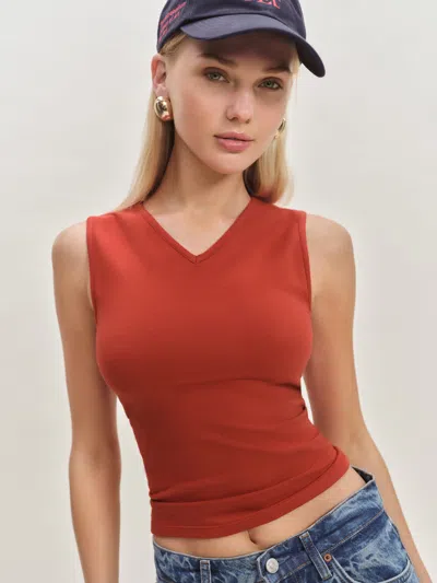 Reformation Wren Knit Top In Sundried Tomato