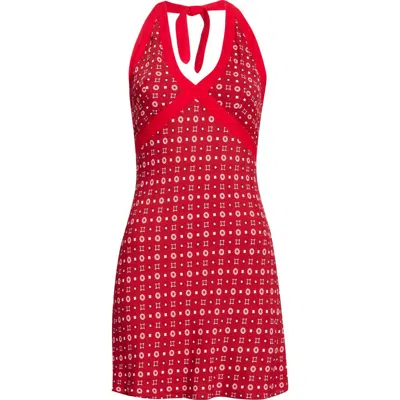 Reformation Wrenley Halter Minidress In Red