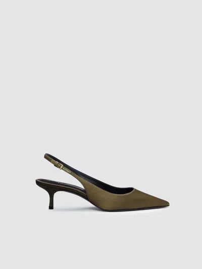Reformation Wrenley Heeled Slingback In Green