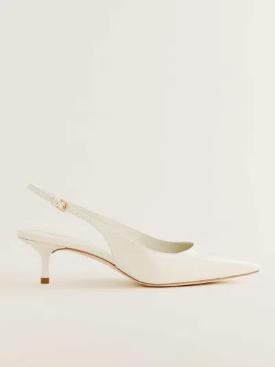 Reformation Wrenley Heeled Slingback In Ivory