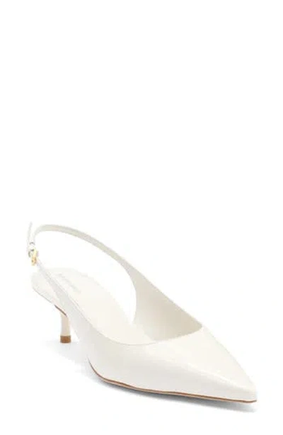Reformation Wrenley Pointed Toe Slingback Pump In White