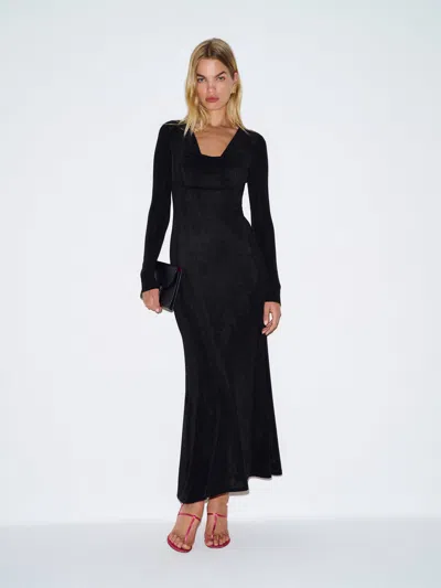 Reformation Wynn Knit Dress Black Xl