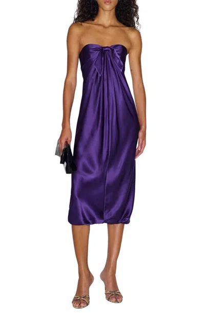 Reformation X Alexa Chung Radziwill Strapless Dress In Purple