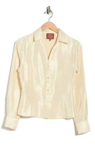 Reformation X Camille Rowe Nico Button-up Shirt In White