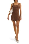 Reformation X Devon Lee Carlson Cher Sleeveless Minidress In Brown