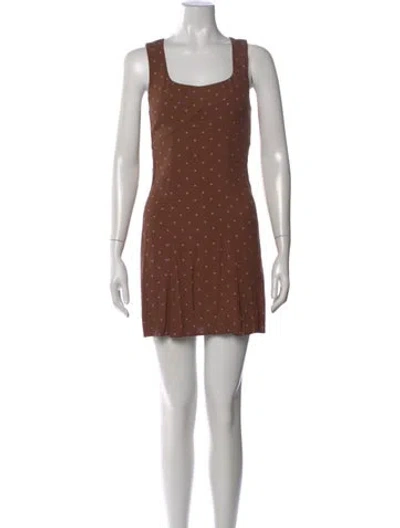 Pre-owned Reformation X Devon Lee Carlson Linen Mini Dress In Brown