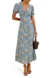 Reformation X Devon Lee Carlson Michelle Puff Sleeve Midi Dress In Janie
