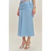 Reformation X Devon Lee Carlson Olivia Low Waist Midi Skirt In Ice Water