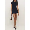 Reformation X Kacey Musgraves Buxton Low Rise Wool Blend Miniskirt In Navy