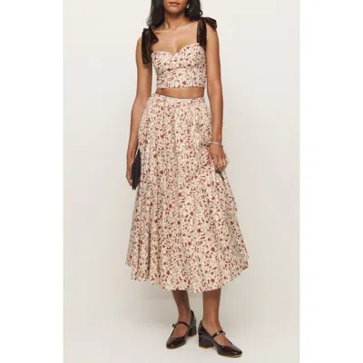 Reformation X Kacey Musgraves Magnolia Tank & Midi Skirt Set In Floral Mesquite
