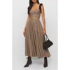 Reformation X Kacey Musgraves Magnolia Tank & Midi Skirt Set In Tartine Check