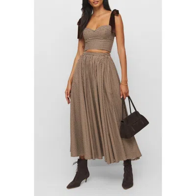 Reformation X Kacey Musgraves Magnolia Tank & Midi Skirt Set In Tartine Check