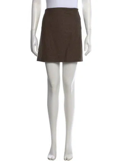 Pre-owned Reformation X Kacey Musgraves Wool Mini Skirt W/ Tags In Brown