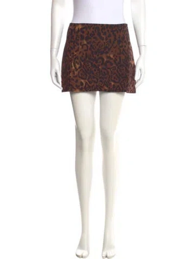 Pre-owned Reformation X Laura Harrier Animal Print Mini Skirt In Multi