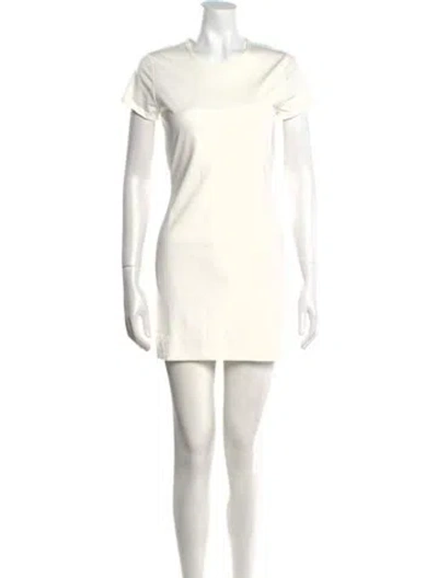 Pre-owned Reformation X Laura Harrier Crew Neck Mini Dress In White