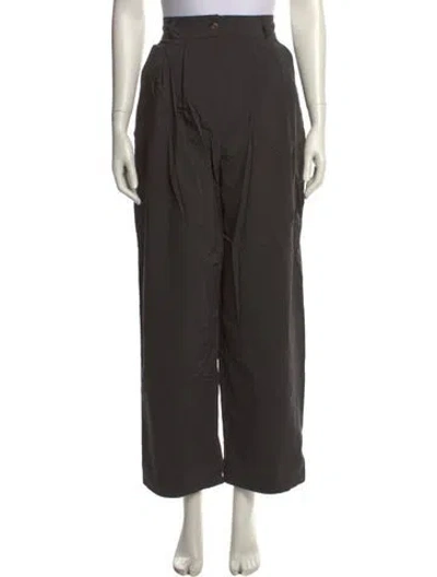 Pre-owned Reformation X Laura Harrier Nylon Wide Leg Pants In Gray