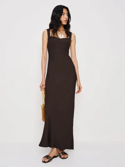 Reformation Yale Dress In Burgundy