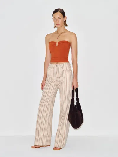 Reformation Top En Maille Yara Orange M