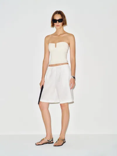 Reformation Yara Knit Top Ivory Xs In Red