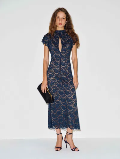 Reformation Yessica Dress Blue Lace 0