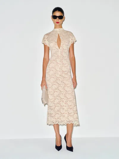 Reformation Yessica Dress Ivory Lace 0 In Neutral
