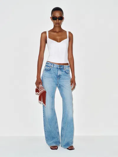 Reformation Yuri Linen Top Ivory 10 In White