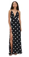 Reformation Zani Dress Moon Dot In Black