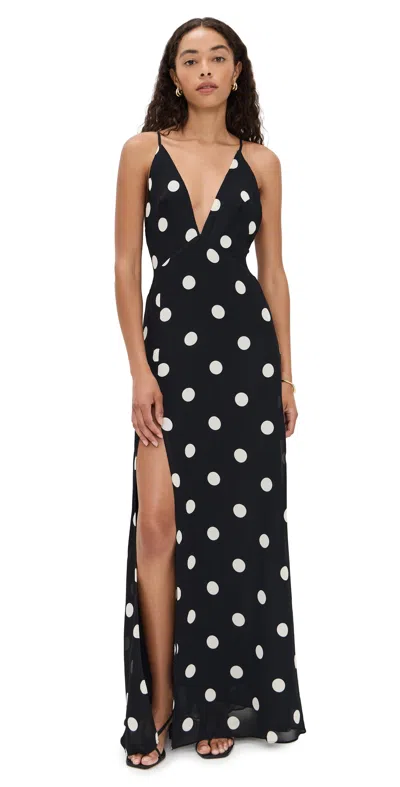 Reformation Zani Dress Moon Dot In Gray