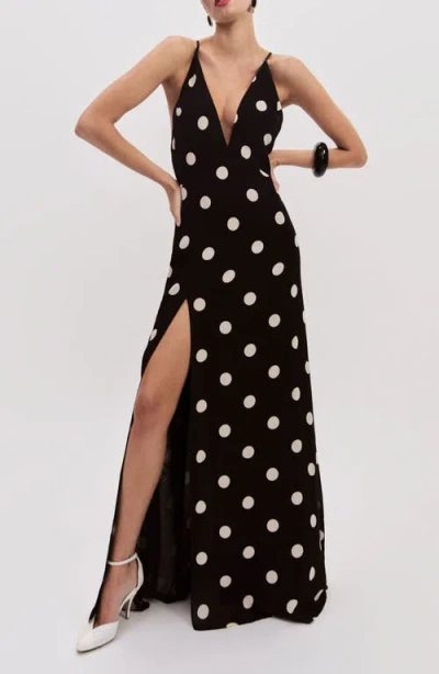 Reformation Zani Plunge Neck Maxi Dress In Black