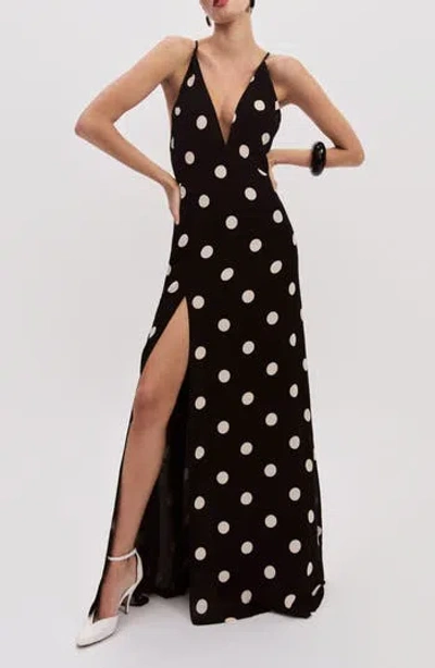 Reformation Zani Plunge Neck Maxi Dress In Black