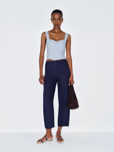 Reformation Zanna Linen Top Cloud Blue 8