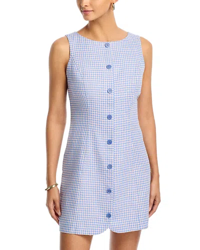 Reformation Zarae Linen Dress In Blue