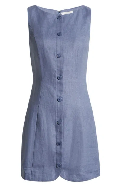 Reformation Zarae Linen Minidress In Cornflower