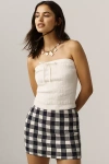 Reformation Zazie Cotton-blend Strapless Sweater Tube Top In White