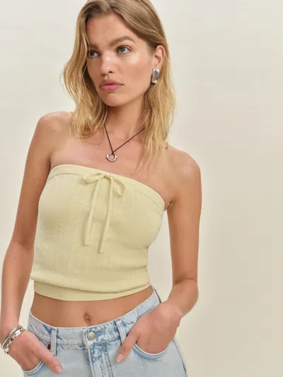 Reformation Zazie Cotton Strapless Sweater