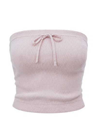Reformation Zazie Strapless Sweater In Gray
