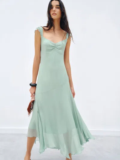 Reformation Zea Dress Green 4 In Blue