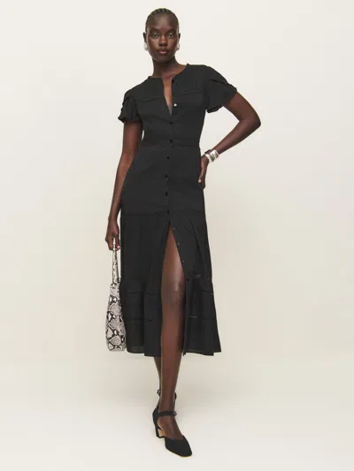 Reformation Zebrina Dress In Black