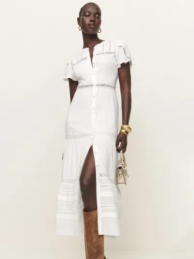 Reformation Zebrina Dress In White