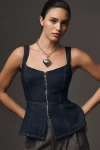Reformation Zeta Denim Top In Blue