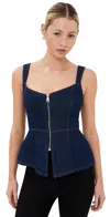 Reformation Zeta Denim Top Grenada In Grenada