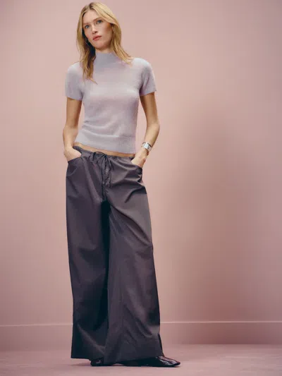 Reformation Zian Low Rise Pant Grey Large In Gray