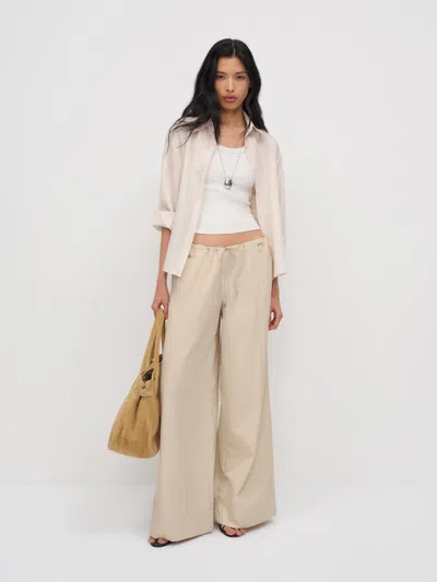 Reformation Zian Low Rise Pant Ivory Xs In Neutral