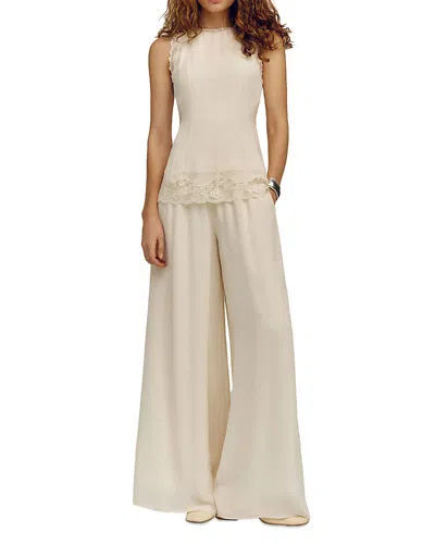Reformation Zinnia Two Piece Ivory Lace 12 In White