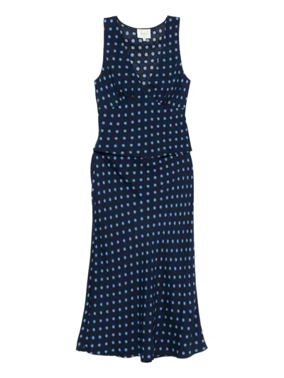 Reformation Zoe Skirt Set In Blue