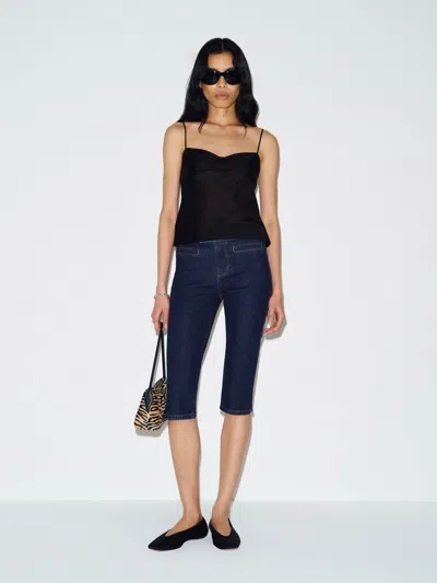 Reformation Zoee Stretch Mid Rise Capri Jeans Blue Denim 32