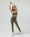 Reformer Clean Finish Compression Bra In Green