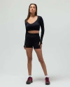 Reformer Ribbed Biker Short In Animal Print
