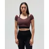 Reformer Ribbed Cap Sleeve Crop Top In Brown