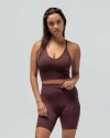 Reformer The Crop Racerback V-neck Tank Top In Brown
